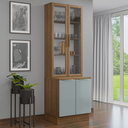 Ver imagem 1 de Kit Balcão + Cristaleira 70cm Rustic/Cinza Lux Madesa 01