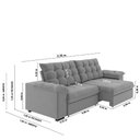 Ver imagem 3 de Sofá Retrátil e Reclinável Bipartido 2,30m 3 Lugares Palermo Slim Luizzi