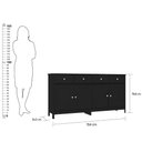 Ver imagem 5 de Aparador Buffet Ditália 4 Portas 4 Gavetas R-626 Preto