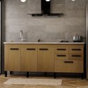Ver imagem 1 de Gabinete de Cozinha 5 Gavetas 3 Portas 174cm Grande 100% MDF:Freijó