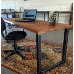 Mesa de Escritório Aço Ferro Madeira Robusta Cor Preto Estilo Industrial Me-02 - 2