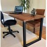 Mesa de Escritório Aço Ferro Madeira Robusta Cor Preto Estilo Industrial Me-02 - 1