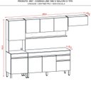 Ver imagem 4 de Cozinha Compacta Modulada 4 Peças com Balcão 150cm com Tampo Line Branco/Supremo/Freijó