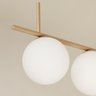 Pendente Lustre Curvo Jabuticaba 3 Globos Vidro Champagne - 3