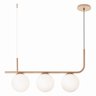 Pendente Lustre Curvo Jabuticaba 3 Globos Vidro Champagne - 1