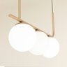 Pendente Lustre Curvo Jabuticaba 3 Globos Vidro Champagne - 2