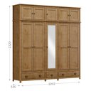 Ver imagem 4 de Guarda-Roupa Bipartido 10 Portas 3 Gavetas Topázio 100% Madeira Maciça Marrom/Freijó