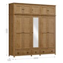 Ver imagem 4 de Guarda-Roupa Bipartido 10 Portas 3 Gavetas Topázio 100% Madeira Maciça