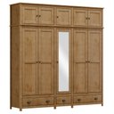 Ver imagem 3 de Guarda-Roupa Bipartido 10 Portas 3 Gavetas Topázio 100% Madeira Maciça Marrom/Freijó