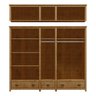 Guarda-Roupa Bipartido 10 Portas 3 Gavetas Topázio 100% Madeira Maciça - 8