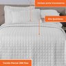 Kit Colcha Elegance Percal 200 fios 3pçs Casal Queen Casen Cor:Branco - 4