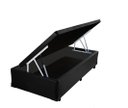Ver imagem 2 de Cama Box Baú Solteiro Sintético Preto + Colchão Solteiro Espuma D33 Com EPS 28x88x188