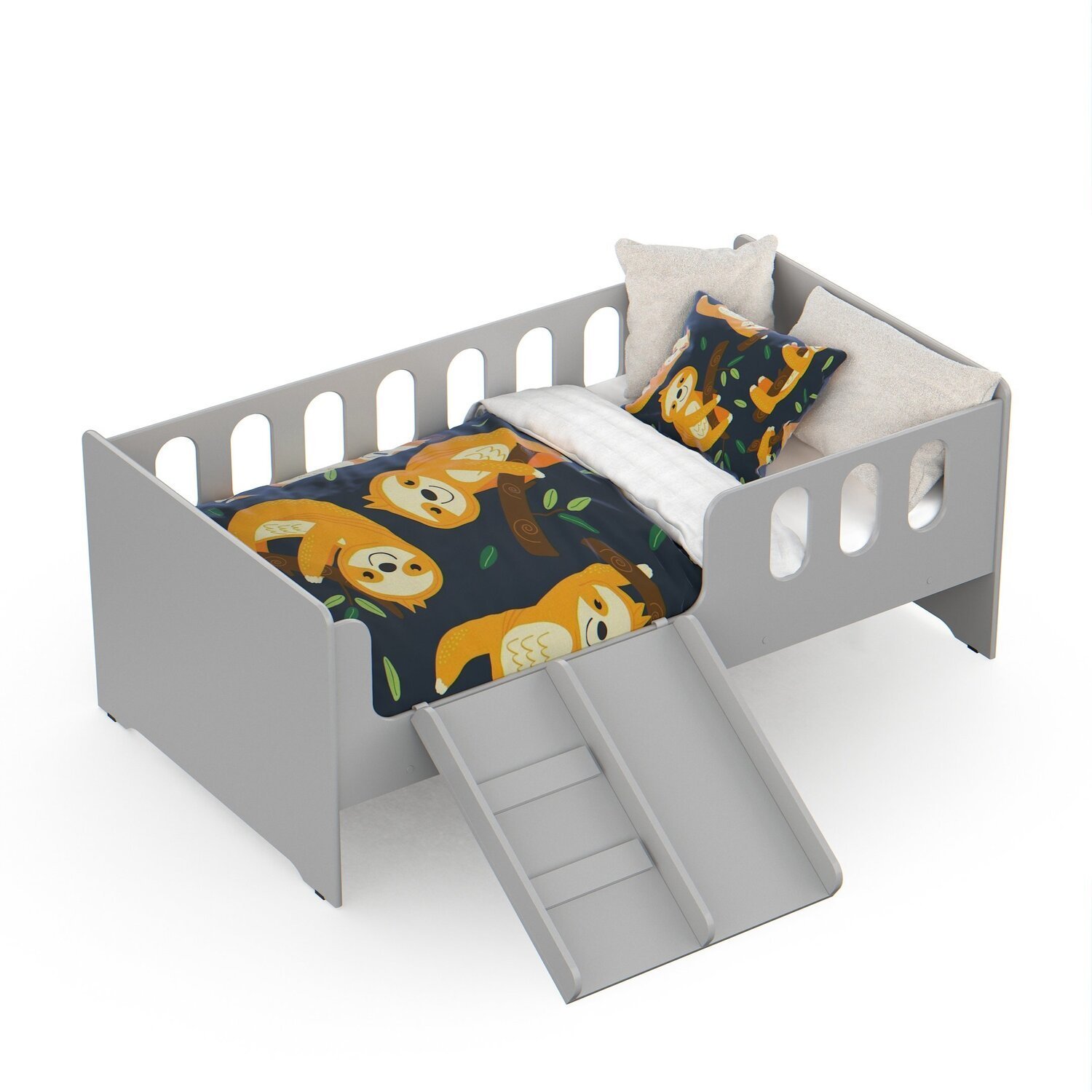 Cama Infantil Montessoriana Quarto de Criança Ccom Escada Escorregador - 2