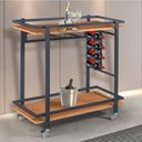 Ver imagem 1 de Adega/ Carrinho Espanha Base em Aço Industrial e Tampo em Madeira Laminado Espresso Móveis