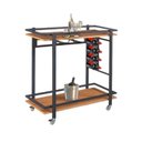 Ver imagem 2 de Adega/ Carrinho Espanha Base em Aço Industrial e Tampo em Madeira Laminado Espresso Móveis