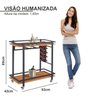 Adega/ Carrinho Espanha Base em Aço Industrial e Tampo em Madeira Laminado Espresso Móveis - 4