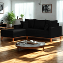 Ver imagem 3 de Sofá 3 Lugares Beny com Chaise Esquerdo Corino Preto