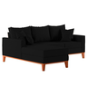 Sofá 3 Lugares Beny com Chaise Esquerdo Corino Preto - 4