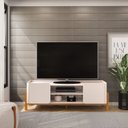 Ver imagem 2 de Rack para Tv até 65 Polegadas Tampo Bandeja Curvo Pés Madeira Maciça Cher