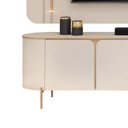 Ver imagem 4 de Rack com Painel para TV até 75 Polegadas 100% MDF com LED 241CMX189CM Curvo Ariana Branco