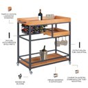 Ver imagem 3 de Adega/ Carrinho Viena Base em Aço Industrial e Tampo em Madeira Laminado Espresso Móveis