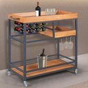 Ver imagem 1 de Adega/ Carrinho Viena Base em Aço Industrial e Tampo em Madeira Laminado Espresso Móveis
