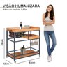 Adega/ Carrinho Viena Base em Aço Industrial e Tampo em Madeira Laminado Espresso Móveis - 4