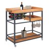 Adega/ Carrinho Viena Base em Aço Industrial e Tampo em Madeira Laminado Espresso Móveis - 2