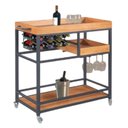 Ver imagem 2 de Adega/ Carrinho Viena Base em Aço Industrial e Tampo em Madeira Laminado Espresso Móveis