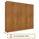 Ver mais imagens de Quarto Casal Completo Roupeiro Veneza 4 Gavetas Painel Ripado com Mesa de Cabeira 2 Gavetas Bege/Cinamomo