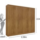 Ver mais imagens de Quarto Casal Completo Roupeiro Veneza 4 Gavetas, Cama Casal Mônaco e Painel Ripado 4 Gavetas Bege/Cinamomo
