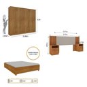 Ver imagem 3 de Quarto Casal Completo Roupeiro Veneza 4 Gavetas, Cama Casal Mônaco e Painel Ripado 4 Gavetas Bege/Cinamomo