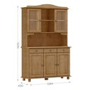 Ver imagem 4 de Cristaleira Rústica 100% Madeira Maciça 5 Portas para sala de Jantar Linha Rubi