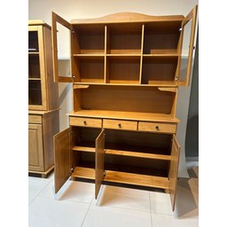 Cristaleira Rústica em Madeira Maciça 3+2 Portas para sala de Jantar Linha Rubi - 6