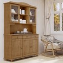 Ver imagem 2 de Cristaleira Rústica 100% Madeira Maciça 5 Portas para sala de Jantar Linha Rubi