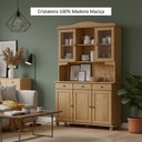 Ver imagem 6 de Cristaleira Rústica 100% Madeira Maciça 5 Portas para Sala de Jantar Linha Rubi Marrom/Freijó
