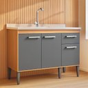 Ver imagem 1 de Balcão de Pia 120cm Realeza 3 Portas 1 Gaveta