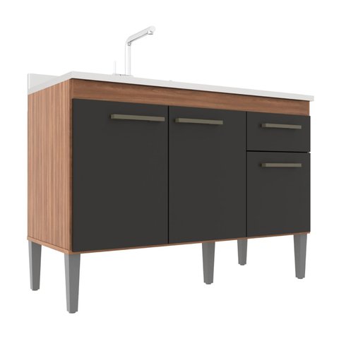 Balcão de Pia 120cm Realeza 3 Portas 1 Gaveta
