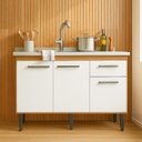 Ver imagem 2 de Balcão de Pia 120cm Realeza 3 Portas e 1 Gaveta