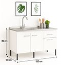 Ver imagem 3 de Balcão de Pia 120cm Realeza 3 Portas 1 Gaveta