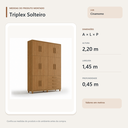 Ver imagem 3 de Guarda Roupa Solteiro Triplex 10 Portas 4 Gavetas Cinamomo Formimóveis