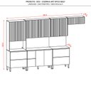 Ver imagem 5 de Cozinha Modulada Completa 8 peças 10 Portas 4 Gavetas Balcão com Tampo e Painel Art