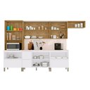 Ver imagem 3 de Cozinha Modulada Completa 8 peças 10 Portas 4 Gavetas Balcão com Tampo e Painel Art