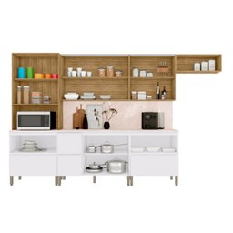 Cozinha Modulada Completa 8 peças 10 Portas 4 Gavetas Balcão com Tampo e Painel Art - 2