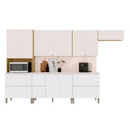 Cozinha Modulada Completa 8 peças 10 Portas 4 Gavetas Balcão com Tampo e Painel Art - 3