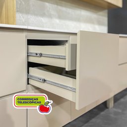 Cozinha Modulada Completa 8 peças 10 Portas 4 Gavetas Balcão com Tampo e Painel Art - 8