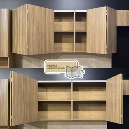 Cozinha Modulada Completa 8 peças 10 Portas 4 Gavetas Balcão com Tampo e Painel Art - 9
