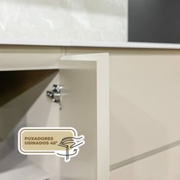Cozinha Modulada Completa 8 peças 10 Portas 4 Gavetas Balcão com Tampo e Painel Art - 6