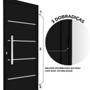 Ver imagem 7 de Porta de Alumínio de Giro Lambri com Friso Puxador 60cm 215x89cm Abertura Esquerda Riobras Alumínio Preto