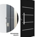 Ver imagem 5 de Porta de Alumínio de Giro Lambri com Friso Puxador 60cm 215x89cm Abertura Esquerda Riobras Alumínio Preto